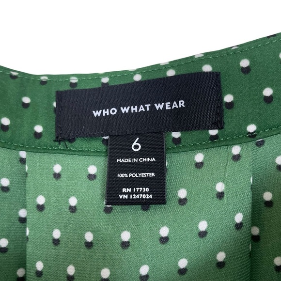 Who What Wear Green Tiny Polka Dot Button Front Maxi Skirt w Pockets Size 6 - Picture 12 of 13